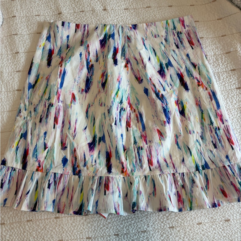 Glamorous Multicolor Brushstroke Mini Skirt